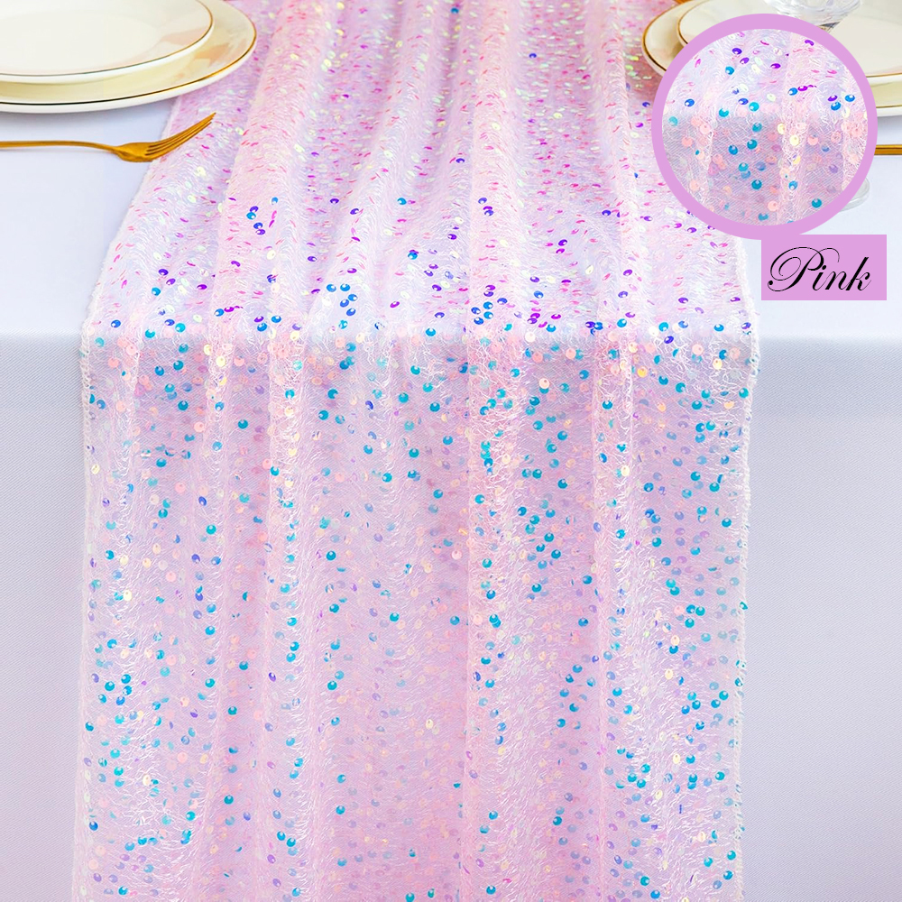 Table Runner Sequin - 스팽글 무지개빛 테이블 러너 반짝이는 글리터