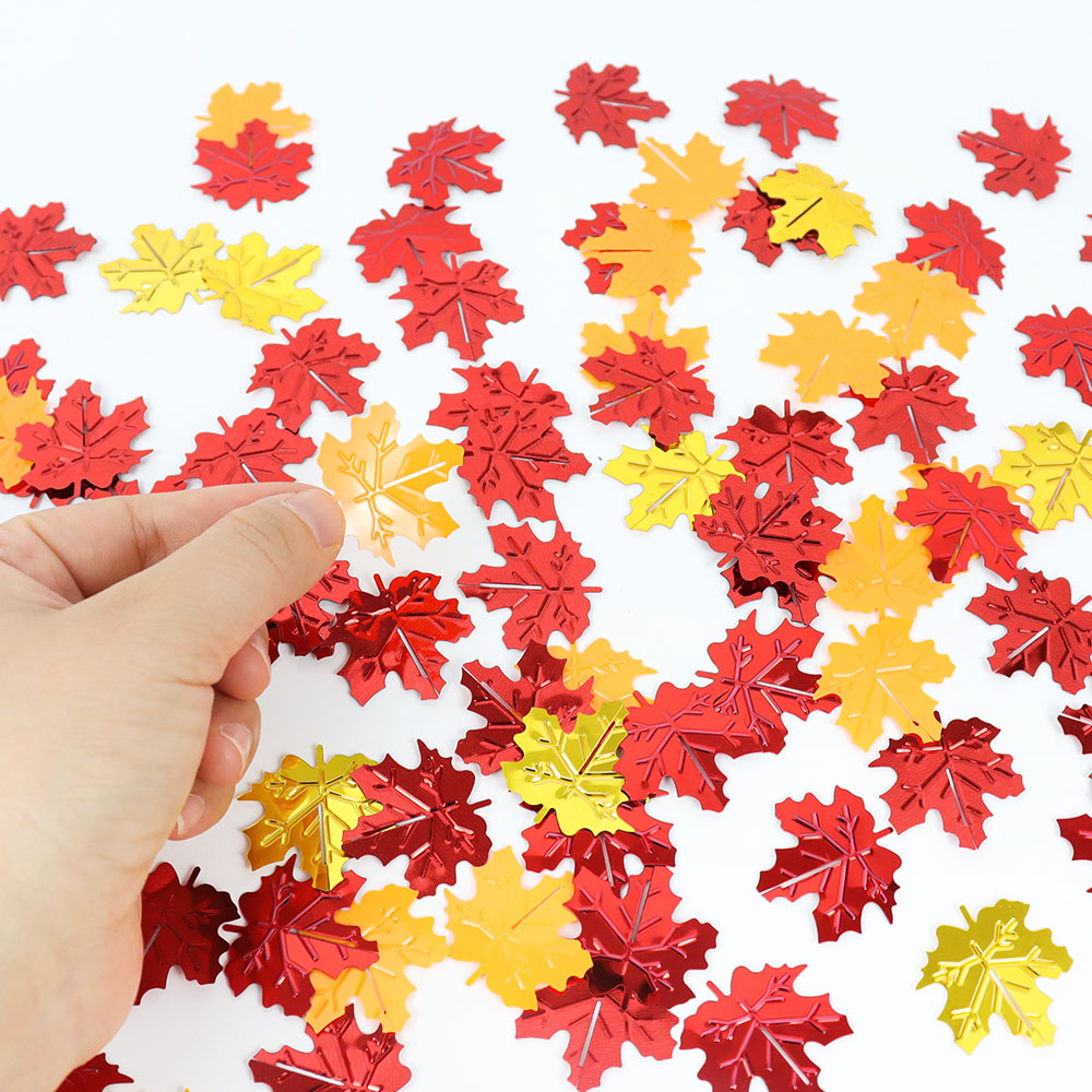 Table Runner Sequin - 15g 가을 반짝이 단풍잎 색종이 추수