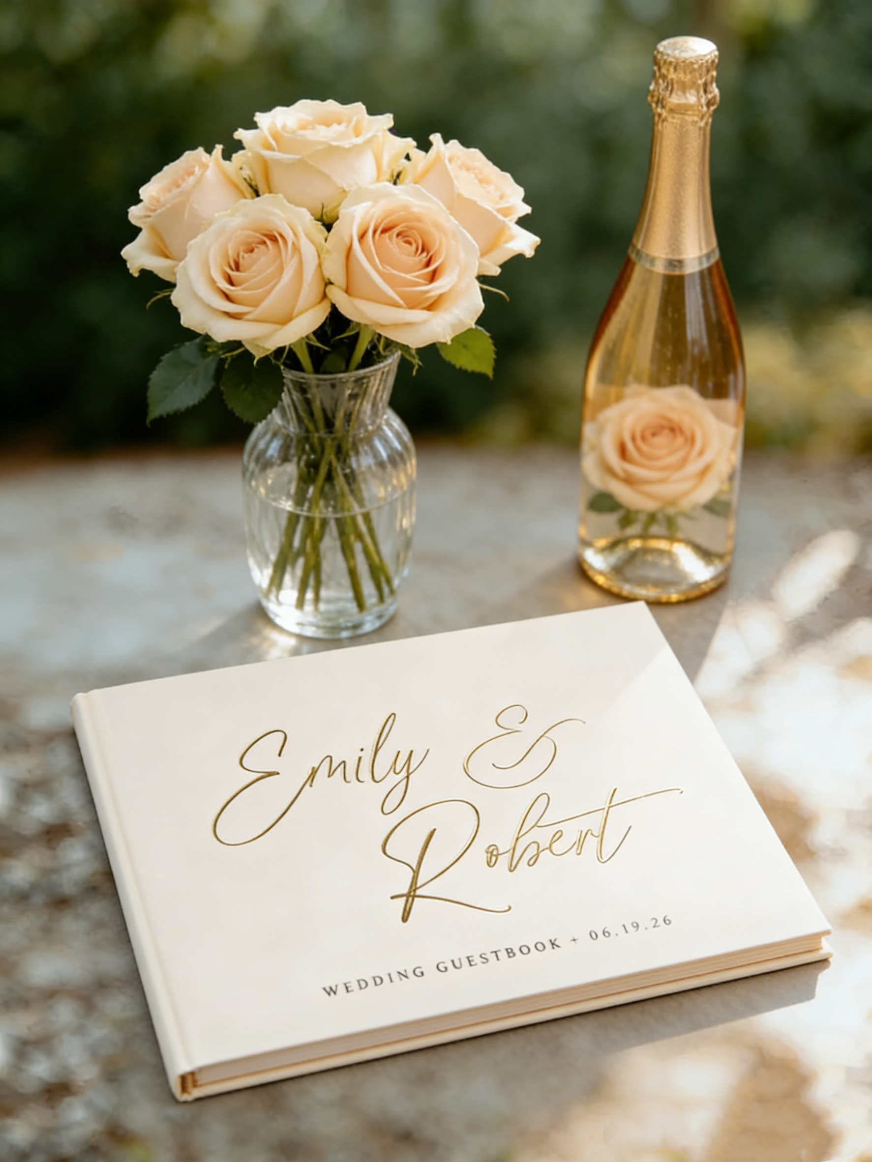 Personalized Guest Book - 개인 맞춤형 웨딩 방명록 미니멀리스트 하드커버