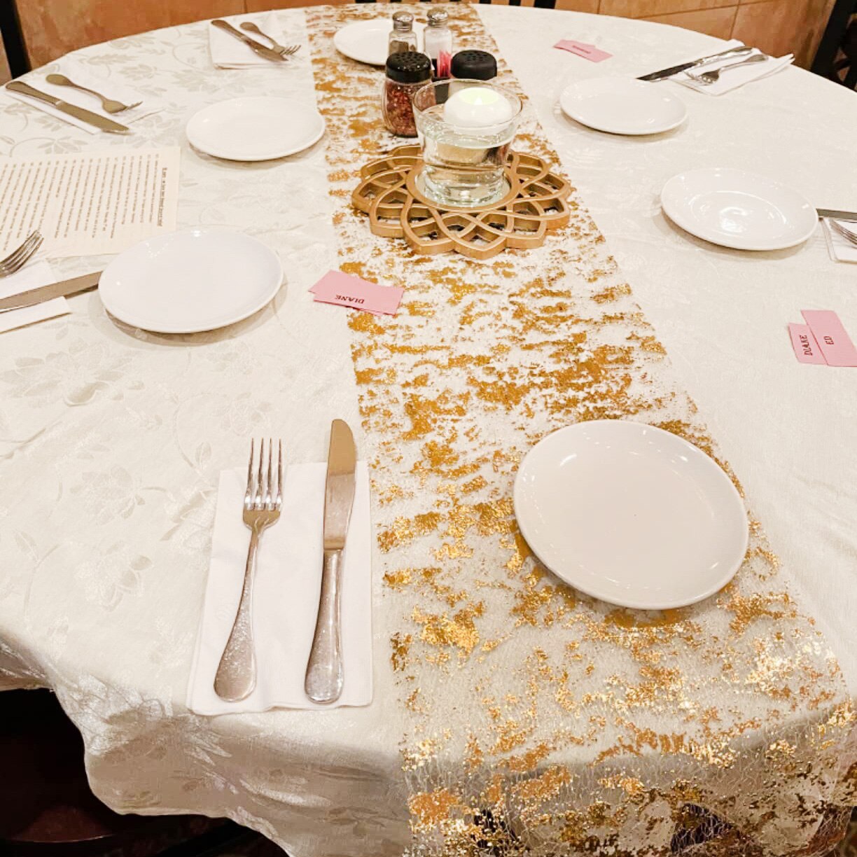 Table Runner Sequin - 스파클 메탈릭 골드 얇은 테이블 러너,