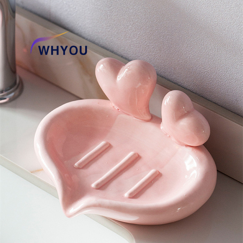 Wedding Bathroom Supply Kit - WHYOU-크리에이티브 세라믹 비누 홀더 상자, 사랑의