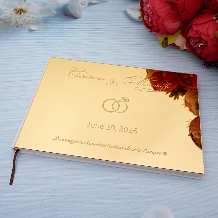 Personalized Guest Book - 맞춤형 결혼식 아크릴 거울 서명 방명록,