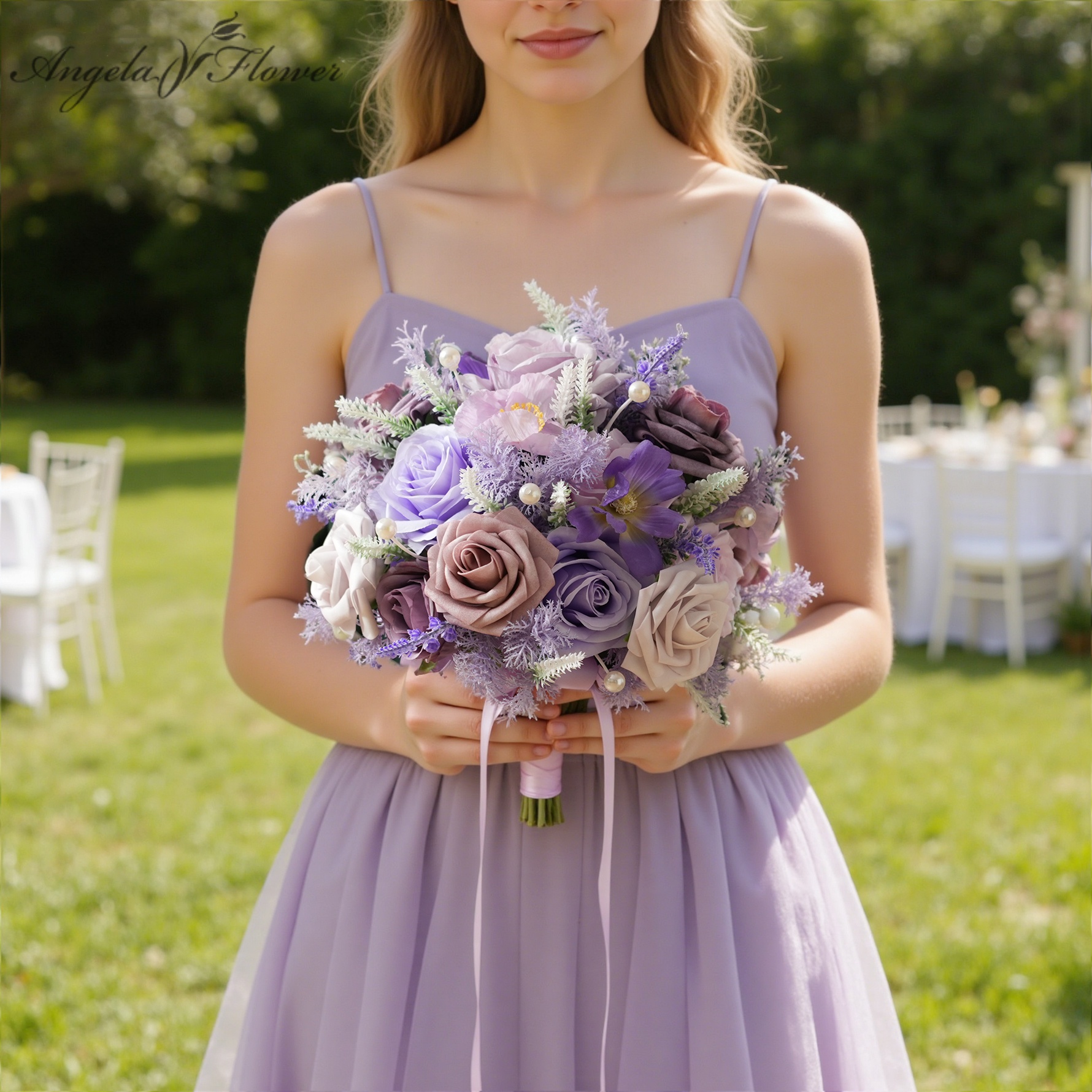 Wedding Event Supply - 안젤라 플라워 인공 로맨틱 장미 야외
