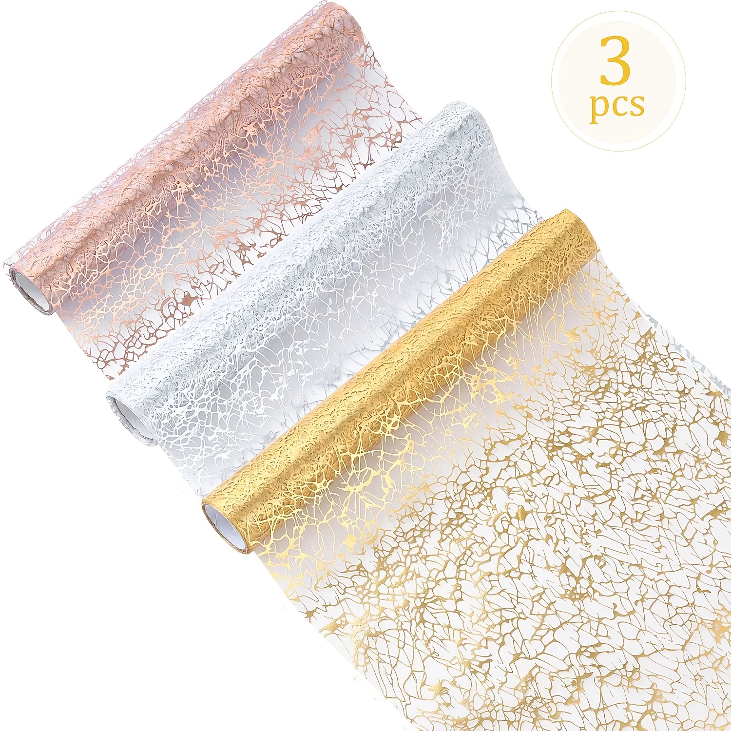 Table Runner Sequin - 3개 세트 골드/로즈 골드/실버 테이블 러너,