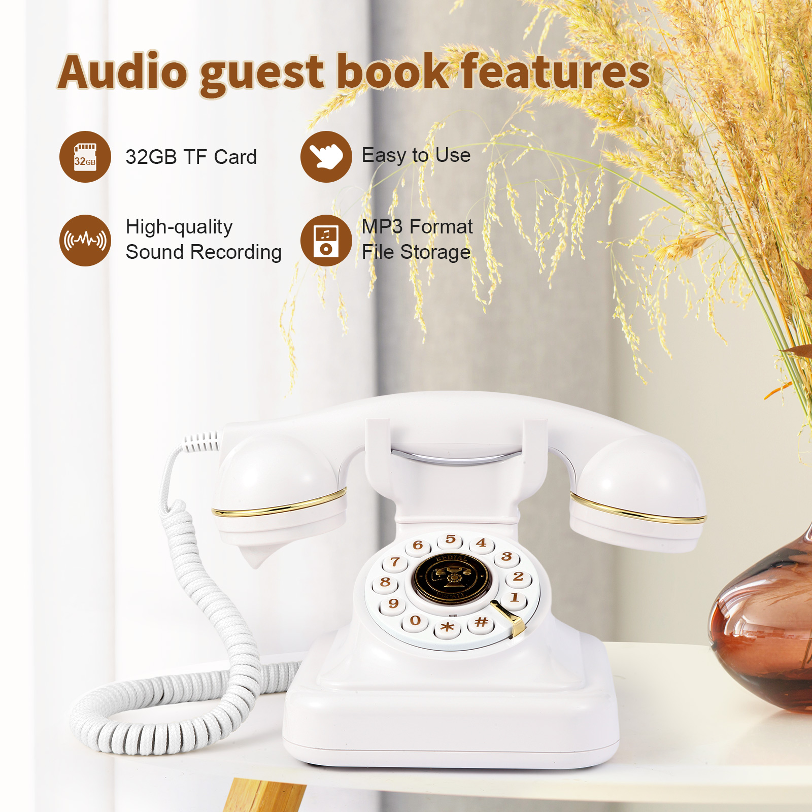 Personalized Guest Book - 오디오 메시지 북 전화 웨딩 게스트