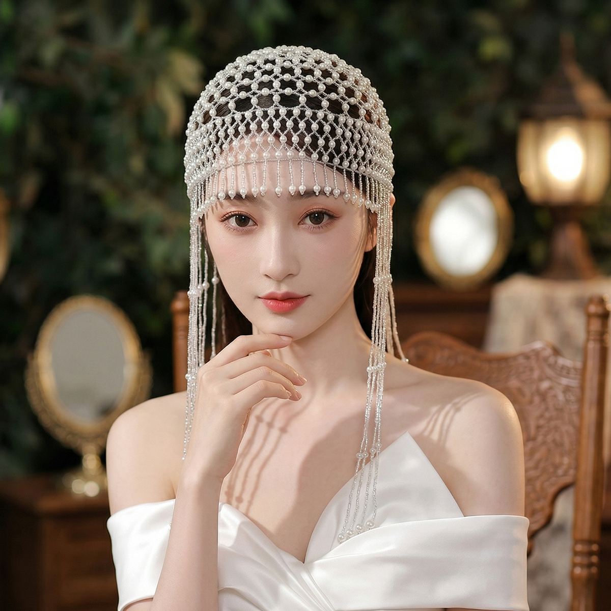 여성용 고급 진주 비즈 헤드랩, 풀 태슬 헤드피스, 1 - Wedding Shop 리뷰 및 가격