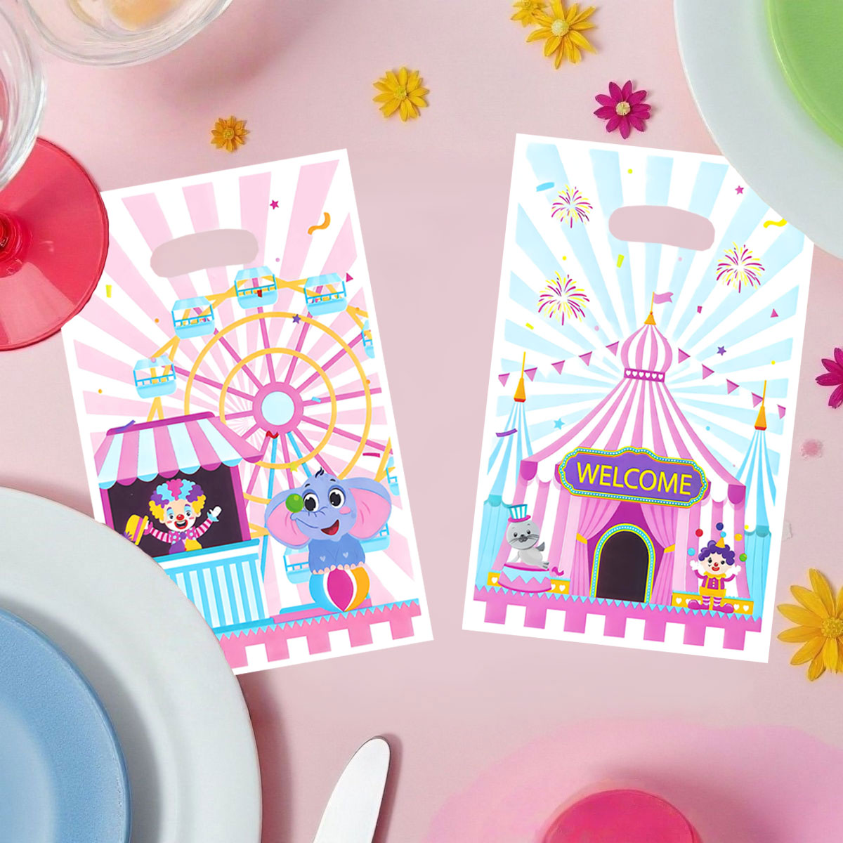 20개/40개입 파티 선물 가방, 놀이공원과 서커스 테 - Wedding/Event Supply Store 리뷰 및 가격
