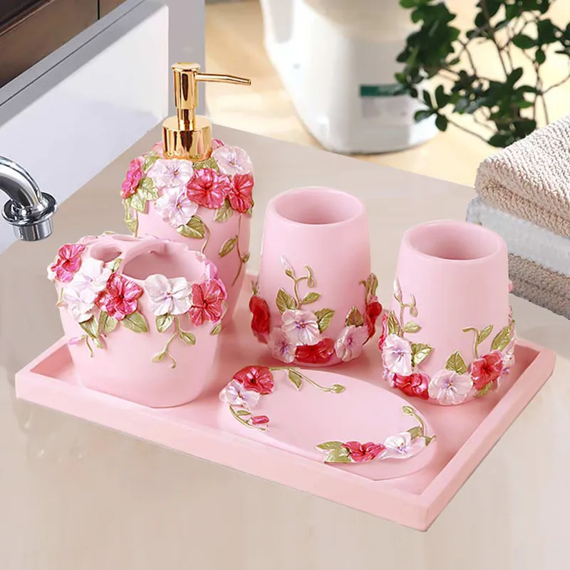 5피스 욕실 세트 유럽식 세면용품 키트 웨딩 선물 트레 - Wedding Bathroom Supply Kit 리뷰 및 가격