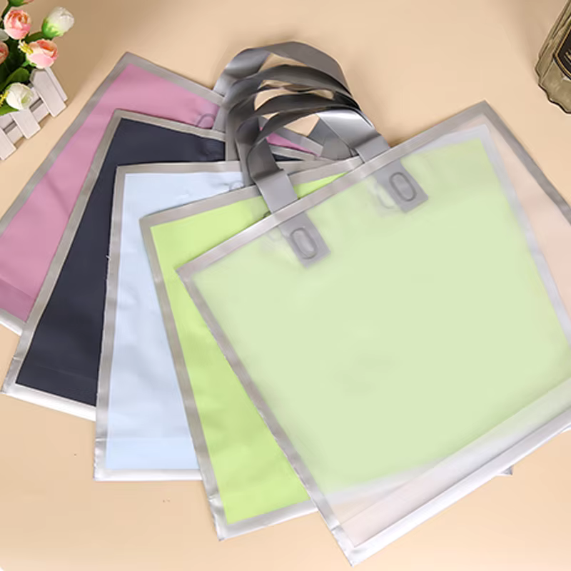 50개입 반투명 손잡이 쇼핑백, 실버 테두리 선물 가방 - The Wedding Supply Store 리뷰 및 가격