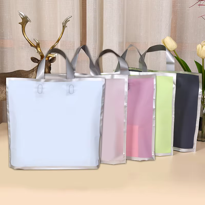 50개입 반투명 손잡이 쇼핑백, 실버 테두리 선물 가방 - The Wedding Supply Store 리뷰 및 가격