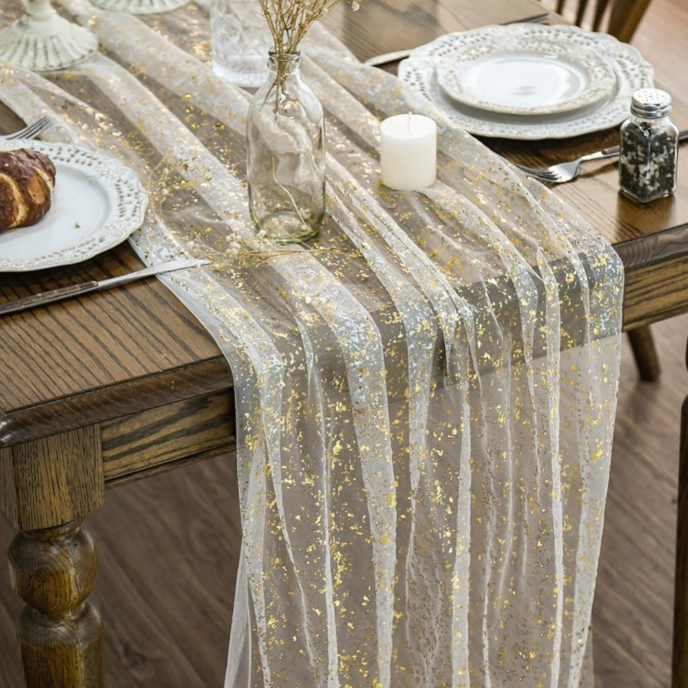 골든 시퀸 글리터 핫 스탬핑 테이블 플래그 유럽 스타일 - Table Runner Sequin 리뷰 및 가격