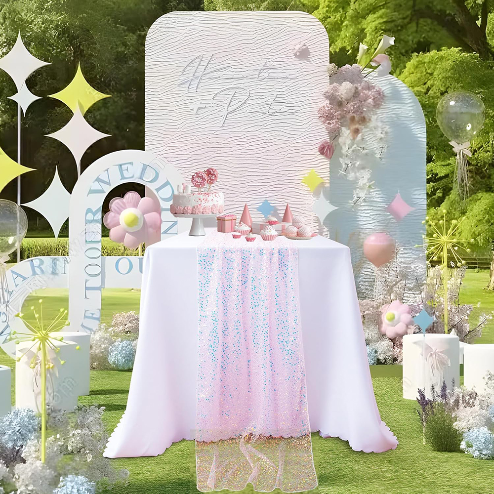 스팽글 무지개빛 테이블 러너 반짝이는 글리터 핑크 인어 - Table Runner Sequin 리뷰 및 가격