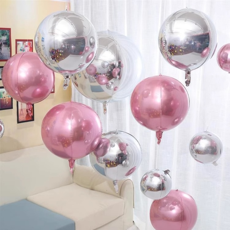 5개 10 18 22인치 4D 원형 메탈 포일 로즈 골 - Wedding/Event Supply Store 리뷰 및 가격