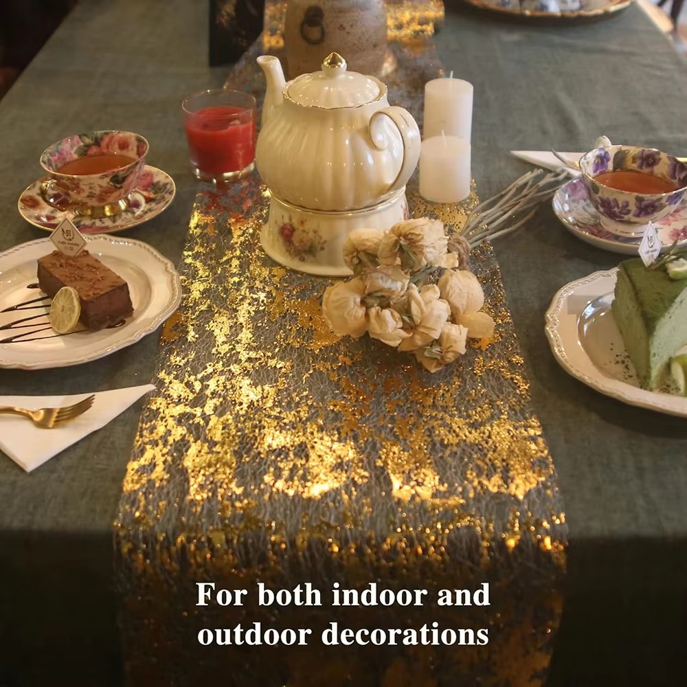 반짝이는 메탈릭 골드 테이블 러너, 스팽글 글리터 포일 - Table Runner Sequin 리뷰 및 가격