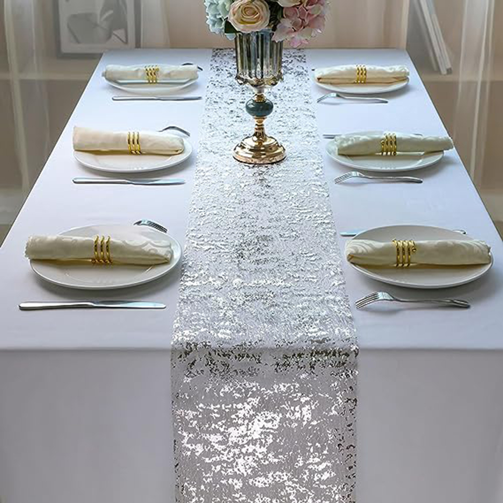 메탈릭 실버 테이블 러너 로즈 골드 스팽글 반짝이 얇은 - Table Runner Sequin 리뷰 및 가격