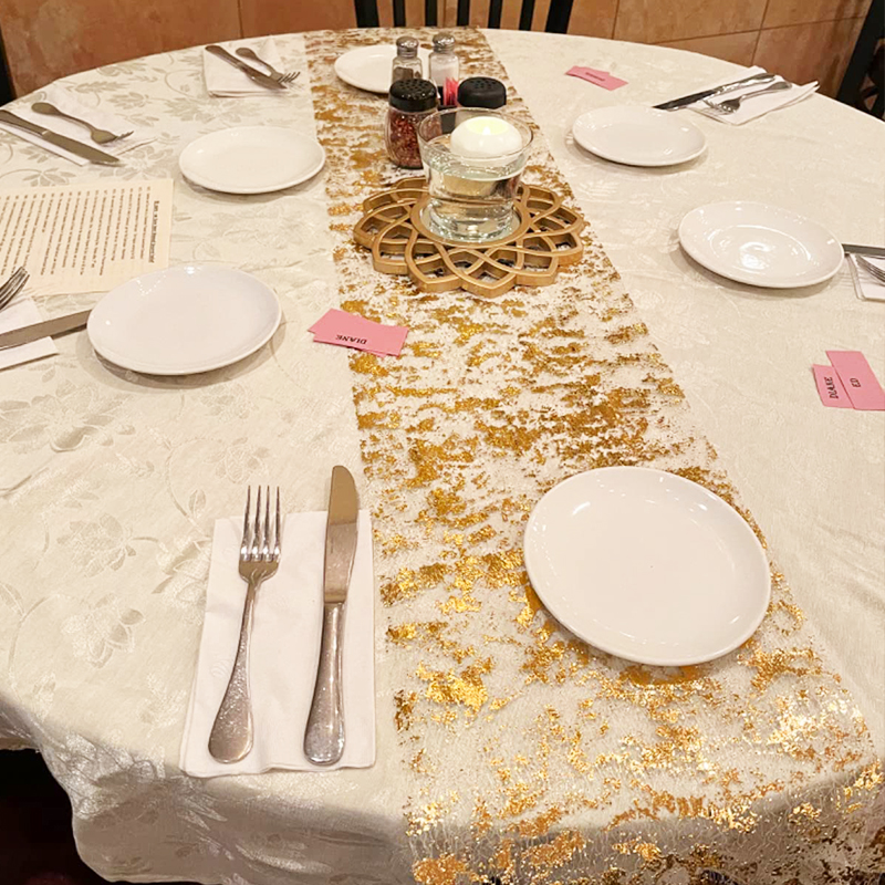 메탈릭 골드 테이블 러너 스팽글 반짝이 메쉬 롤 식탁보 - Table Runner Sequin 리뷰 및 가격