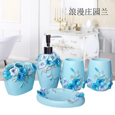 5종/세트 레진 욕실용품 세트 웨딩 욕실용품 세트 홈  - Wedding Bathroom Supply Kit 리뷰 및 가격