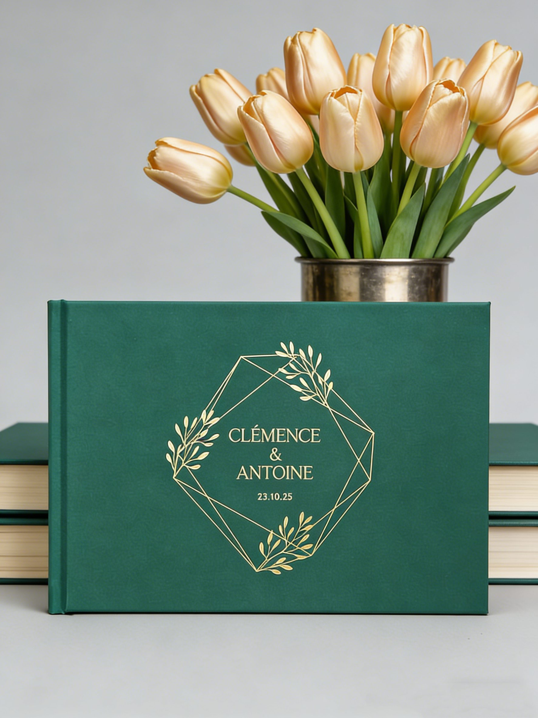 개인 맞춤형 웨딩 방명록 미니멀리스트 하드커버 우아한  - Personalized Guest Book 리뷰 및 가격