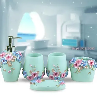 욕실 액세서리 5 피스 세트 유리 입 컵 수지 Toth - Wedding Bathroom Supply Kit 리뷰 및 가격