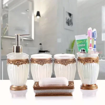 욕실 액세서리 5 피스 세트 유리 입 컵 수지 Toth - Wedding Bathroom Supply Kit 리뷰 및 가격