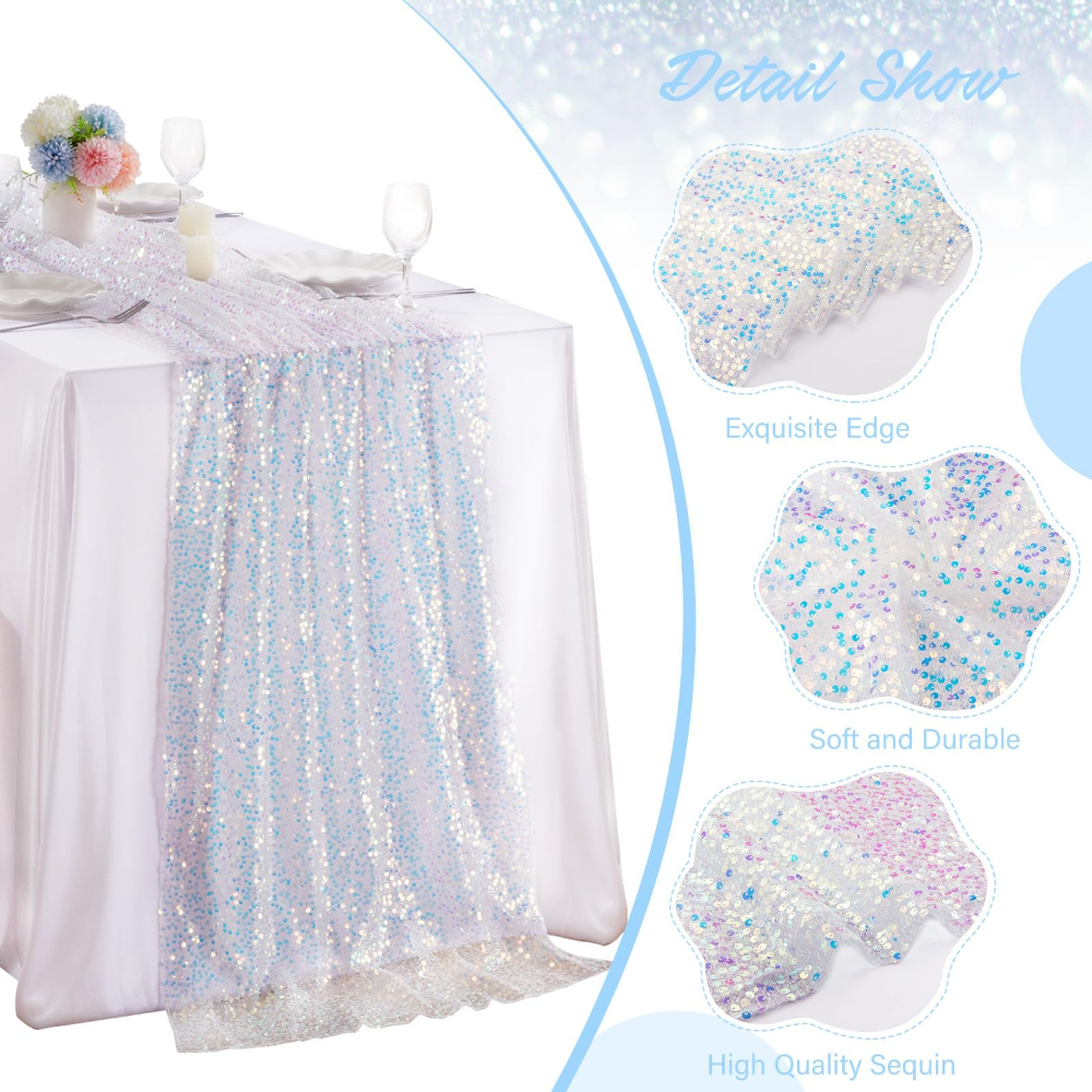 1 팩 스팽글 테이블 러너 생일 웨딩 다이닝 이벤트를위 - Table Runner Sequin 리뷰 및 가격