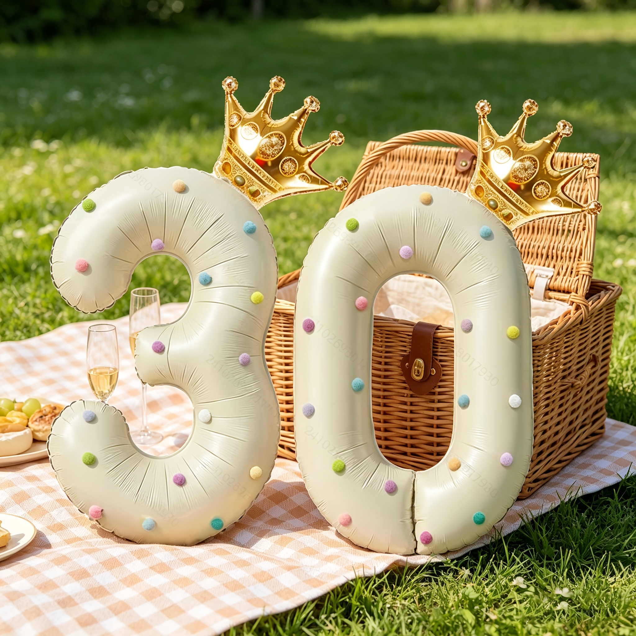 크라운, 폼폼, 접착 탭이 포함된 크림색 대형 40인치 - Wedding/Event Supply Store 리뷰 및 가격