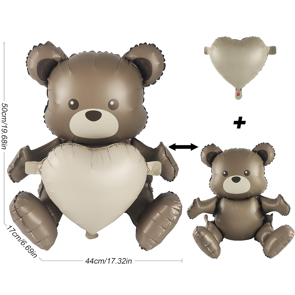 큰 무광 다크 브라운 곰 호일 풍선, 만화 무지개 비행 - Confetti Balloon Set 리뷰 및 가격