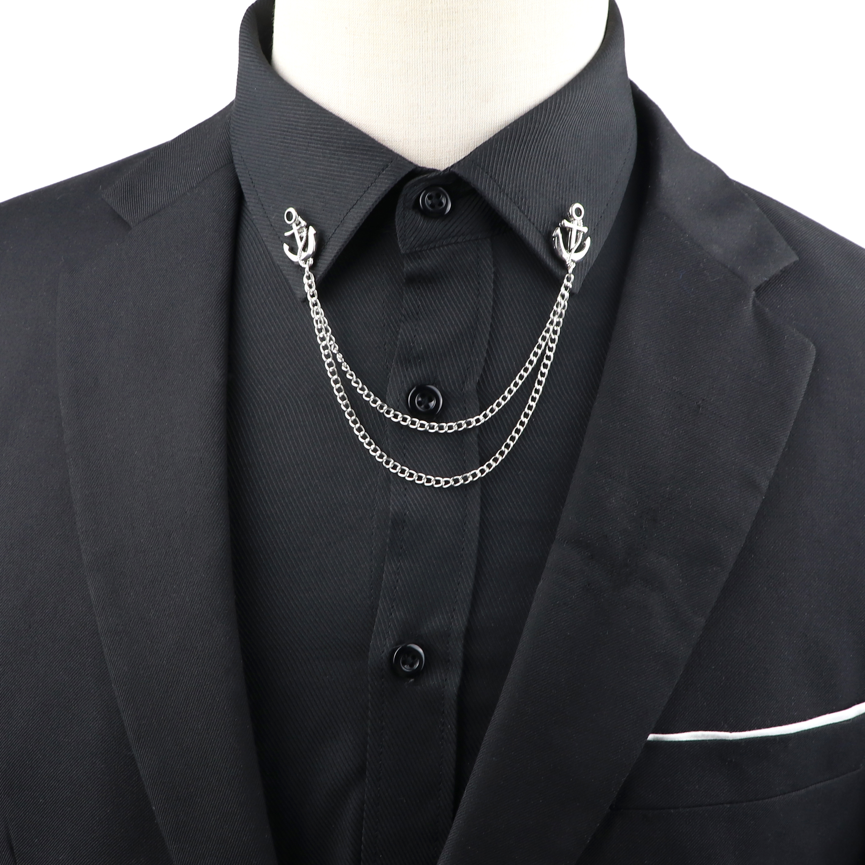 남자 정장 셔츠 칼라 체인 옷깃 핀 진주 앵커 스타 날 - Suit Supply Wedding Party 리뷰 및 가격