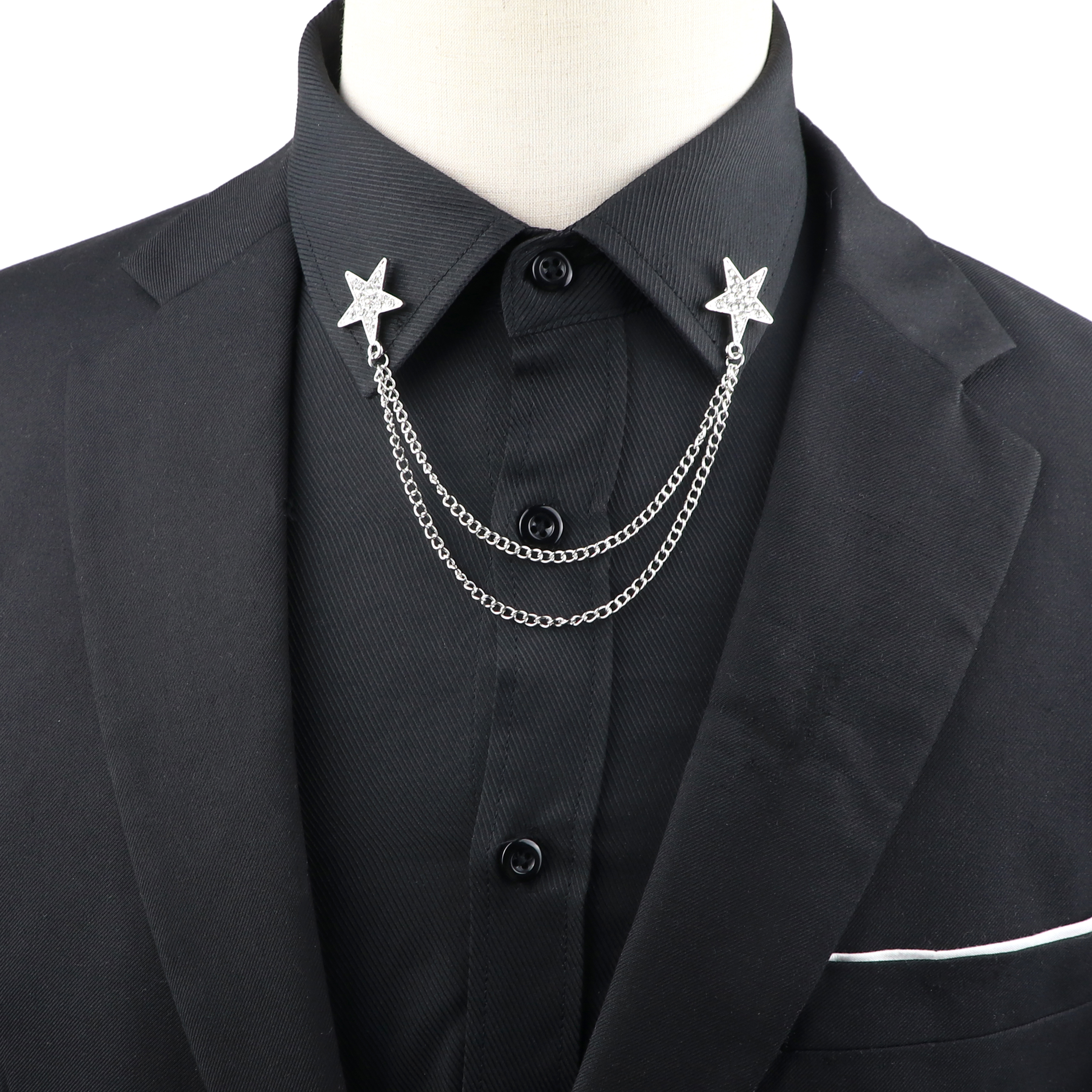 남자 정장 셔츠 칼라 체인 옷깃 핀 진주 앵커 스타 날 - Suit Supply Wedding Party 리뷰 및 가격