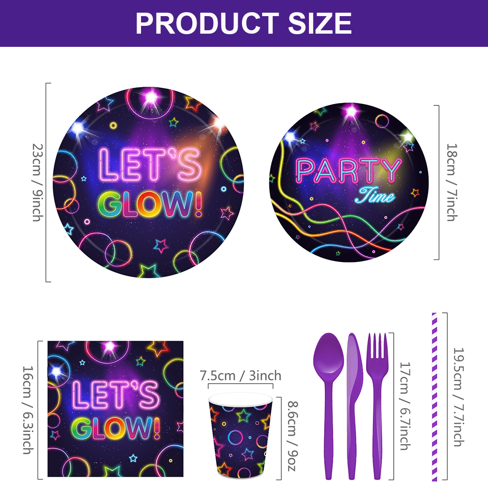 글로우 파티 식탁보 냅킨 컵 플레이트, 네온 라텍스 풍 - Confetti Balloon Set 리뷰 및 가격