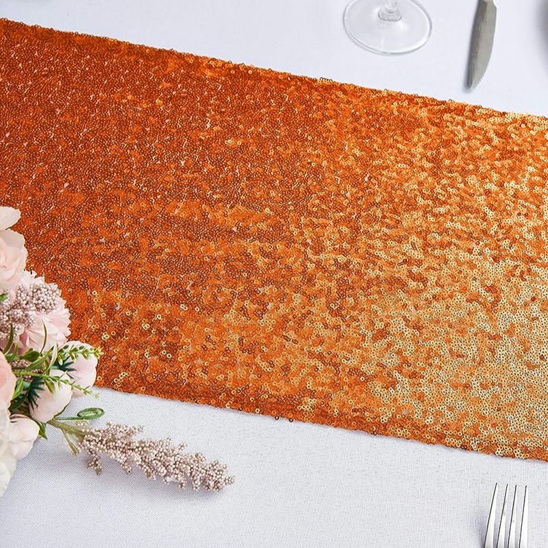 결혼식 장식을위한 오렌지 스팽글 테이블 러너 신부 베이 - Table Runner Sequin 리뷰 및 가격